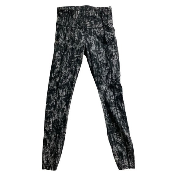 Lululemon Fast and Free High-Rise Tight 25" Lino Slide Alpine White Black Sz 4 - Picture 2 of 9